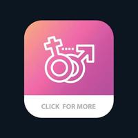 Gender Male Female Symbol Mobile App Button Android and IOS Line Version vector