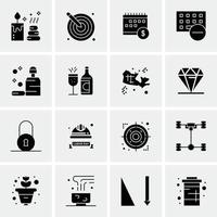 16 iconos de negocios universales vector ilustración de icono creativo para usar en proyectos relacionados con la web y dispositivos móviles