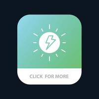 Energy  Solar Sun Charge Mobile App Button Android and IOS Glyph Version vector