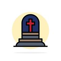 Death Grave Gravestone Rip Abstract Circle Background Flat color Icon vector