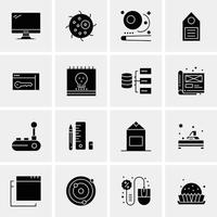 16 iconos de negocios universales vector ilustración de icono creativo para usar en proyectos relacionados con la web y dispositivos móviles