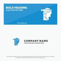 Head Mind Thinking Write SOlid Icon Website Banner and Business Logo Template vector