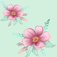 pink beautiful flowers, pattern in boho cartoon style ,seamless pattern vector