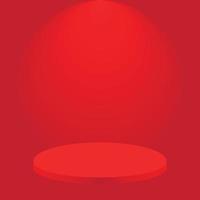 Red gradient studio background for product display vector