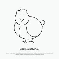 Chicken Easter Baby Happy Line Icon Vector