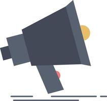 Bullhorn digital marketing media megaphone Flat Color Icon Vector