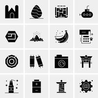 16 iconos de negocios universales vector ilustración de icono creativo para usar en proyectos relacionados con la web y dispositivos móviles