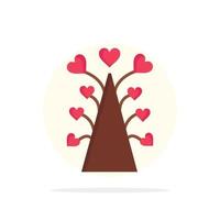 Love Tree Heart Valentine Valentines Day  Abstract Circle Background Flat color Icon vector