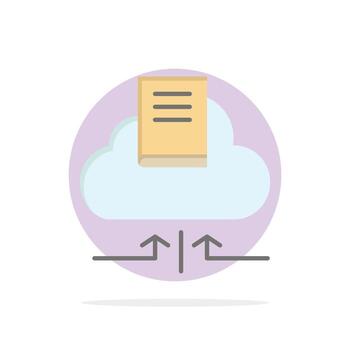 nube flecha libro cuaderno círculo abstracto fondo color plano icono vector