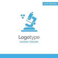 Biology Microscope Science Blue Solid Logo Template Place for Tagline vector