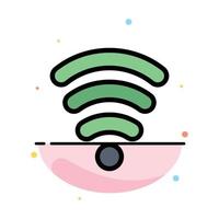 Wifi Services Signal Abstract Flat Color Icon Template vector