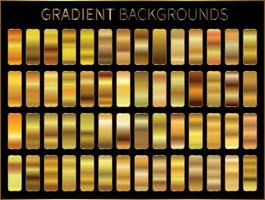 gradiente dorado, patrón o plantilla. conjunto de colores para el diseño, colección de gradientes de alta calidad. textura dorada metálica, fondo brillante. metal puro. vector
