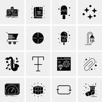 16 iconos de negocios universales vector ilustración de icono creativo para usar en proyectos relacionados con la web y dispositivos móviles