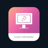 Computer Wifi Service Mobile App Button Android and IOS Glyph Version vector