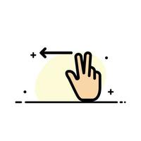 Fingers Gesture Left  Business Flat Line Filled Icon Vector Banner Template