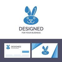 tarjeta de visita creativa y plantilla de logotipo conejito conejo de pascua ilustración vectorial vector