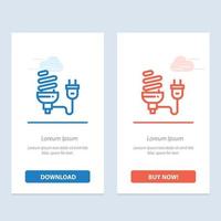 Bulb Economic Electrical Energy Light Bulb Plug  Blue and Red Download and Buy Now web Widget Card T vector