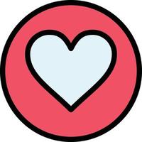 Love Heart Favorite Crack  Flat Color Icon Vector icon banner Template