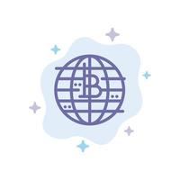 Future Money Bitcoin Block chain Crypto currency Decentralized Blue Icon on Abstract Cloud Backgroun vector