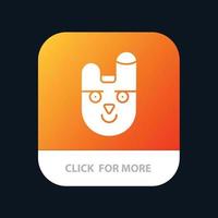Animal Bunny Face Rabbit Mobile App Button Android and IOS Glyph Version vector