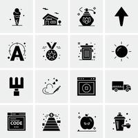 16 iconos de negocios universales vector ilustración de icono creativo para usar en proyectos relacionados con la web y dispositivos móviles