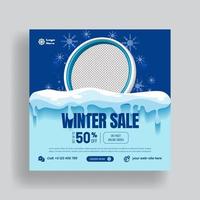 publicación de redes sociales de venta de moda de invierno, plantilla de anuncios de banner web con estilo 3d moderno adecuado para banner de sitio web, volante cuadrado o póster y diseño de volante de marketing vector