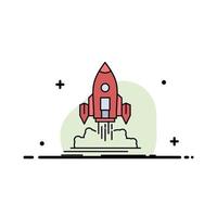 Launch mission shuttle startup publish Flat Color Icon Vector