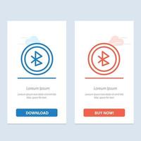 Bluetooth Ui User Interface  Blue and Red Download and Buy Now web Widget Card Template vector