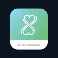 Heart Eight Typography Mobile App Button Android and IOS Line Version vector