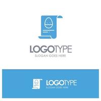 File Data Easter Egg Blue Solid Logo with place for tagline vector