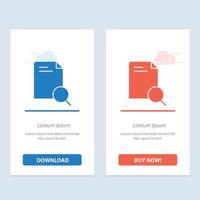 Search Research File Document  Blue and Red Download and Buy Now web Widget Card Template vector