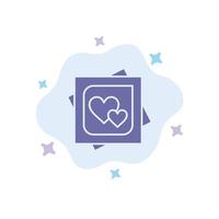 tarjeta corazón amor matrimonio tarjeta propuesta icono azul sobre fondo de nube abstracta vector