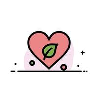 Heart Green World Save  Business Flat Line Filled Icon Vector Banner Template