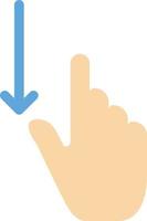 Down Finger Gesture Gestures Hand  Flat Color Icon Vector icon banner Template