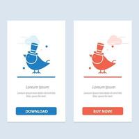 Bird Fly Pet Sparrow  Blue and Red Download and Buy Now web Widget Card Template vector