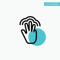 Fingers Gestures Hand Interface Multiple Touch turquoise highlight circle point Vector icon