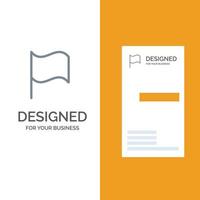 Basic Flag Ui Grey Logo Design and Business Card Template vector