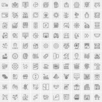 Pack of 100 Universal Line Icons for Mobile and Web vector