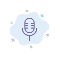 Mic Microphone Sound Show Blue Icon on Abstract Cloud Background vector