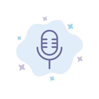 Mic Microphone Sound Show Blue Icon on Abstract Cloud Background vector