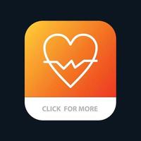Heart Love Beat Skin Mobile App Button Android and IOS Line Version vector