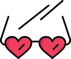 Glasses Love Heart Wedding  Flat Color Icon Vector icon banner Template