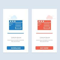 Web  Internet Study School  Blue and Red Download and Buy Now web Widget Card Template vector