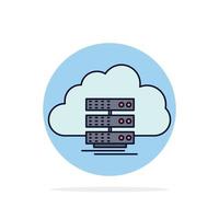 cloud storage computing data flow Flat Color Icon Vector