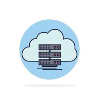 cloud storage computing data flow Flat Color Icon Vector