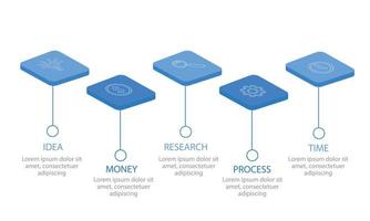 Business infographic with 5 item or steps. Vector illustration