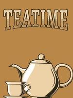 diseño de cartel de la hora del té vector