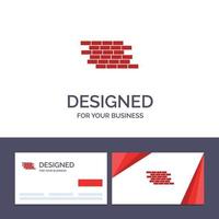 Creative Business Card and Logo template Firewall Security Wall Brick Bricks Vector Illustration