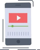 media music player video mobile Flat Color Icon Vector