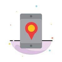 Mobile Cell Map Location Abstract Flat Color Icon Template vector